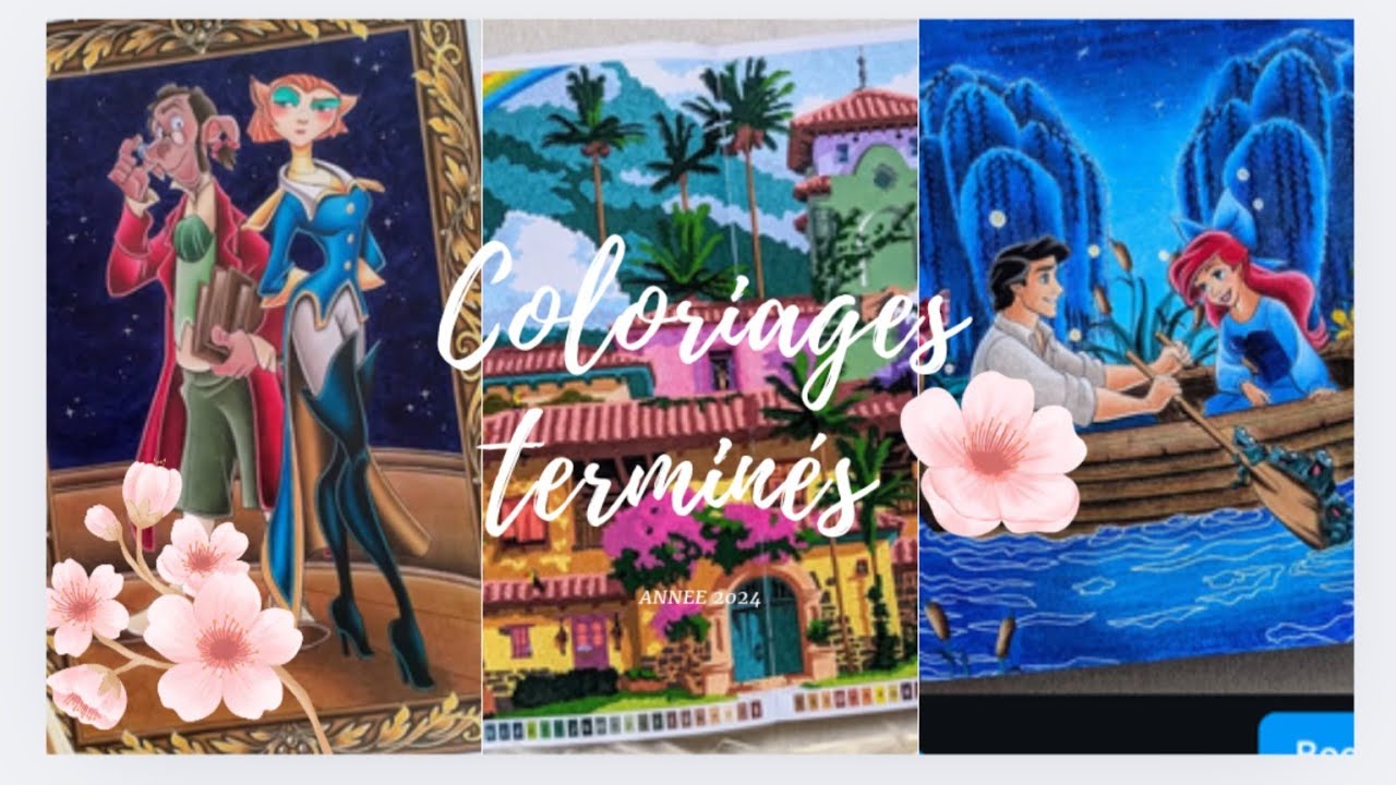 Tous mes coloriages de l'année et bilan global 💙 [COLORIAGES TERMINÉS année 2024]