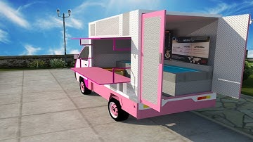 Ice Cream Truck // TATA Ace // 3D Model // Autocad Portfolio