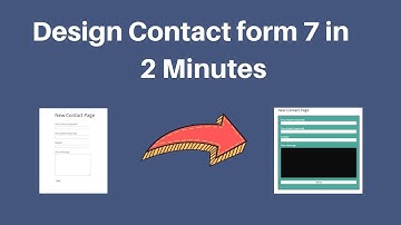 How to Design Contact form 7 in 2 minutes | Contact form 7
