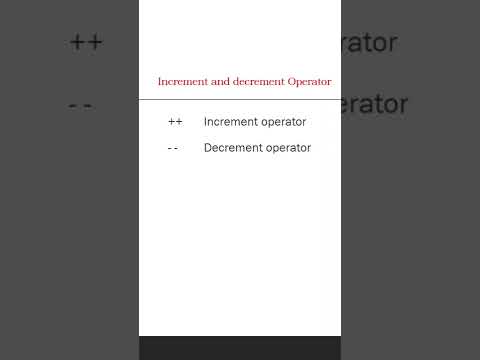 Increment & decrement