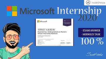 Microsoft Virtual Internship Certificate | Free Microsoft Certification 2020 | Sumit Sinha