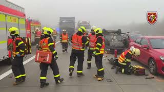 11.4.2023 Hromadná nehoda uzavřela dálnici D1 před tunelem Klimkovice, zranilo se 7 lidí | HZS MSK