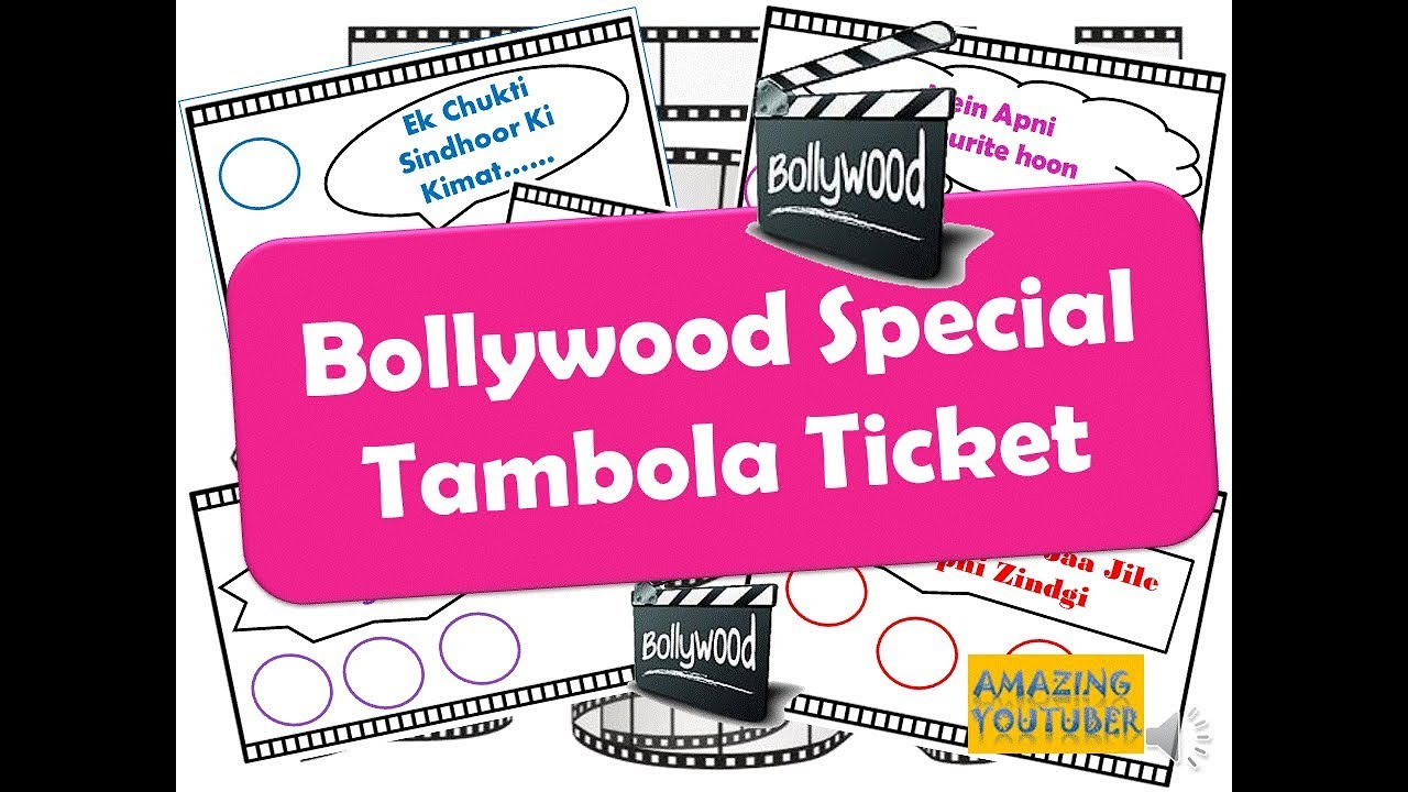 Bollywood theme party Tambola Tickets, Bollywood theme special Housie Dividends