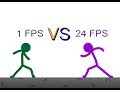 1 fps vs 24 fps stickman fight