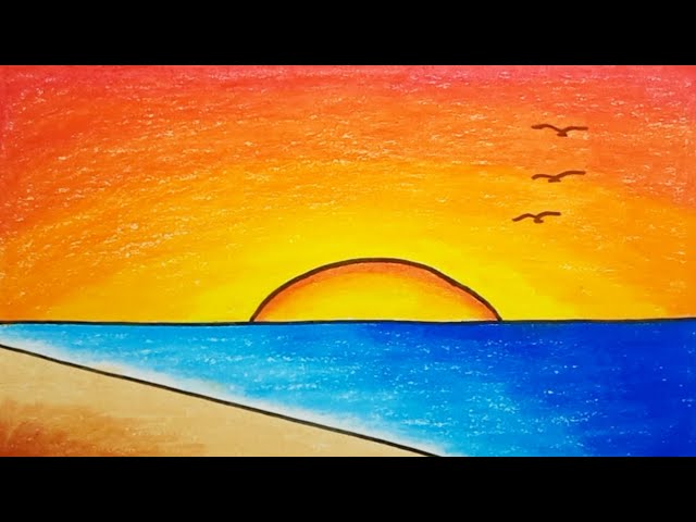 Amazing Sunset Scenery Drawing - Easy Step By Step | Easy drawings, Beauty  art drawings, Drawings