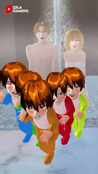 Melahirkan Bayi Kembar Lima Bikin Pusing #sakura #sakuraschoolsimulator #shorts