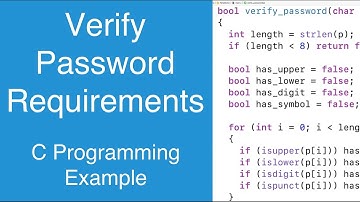 Verify Password Requirements | C Programming Example