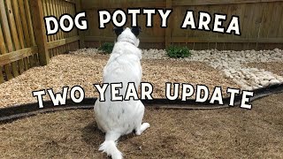 Dog potty area 2 year update