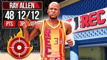 RAY ALLEN "SHARPSHOOTER" BUILD is UNSTOPPABLE in the RANDOM REC on NBA 2K24