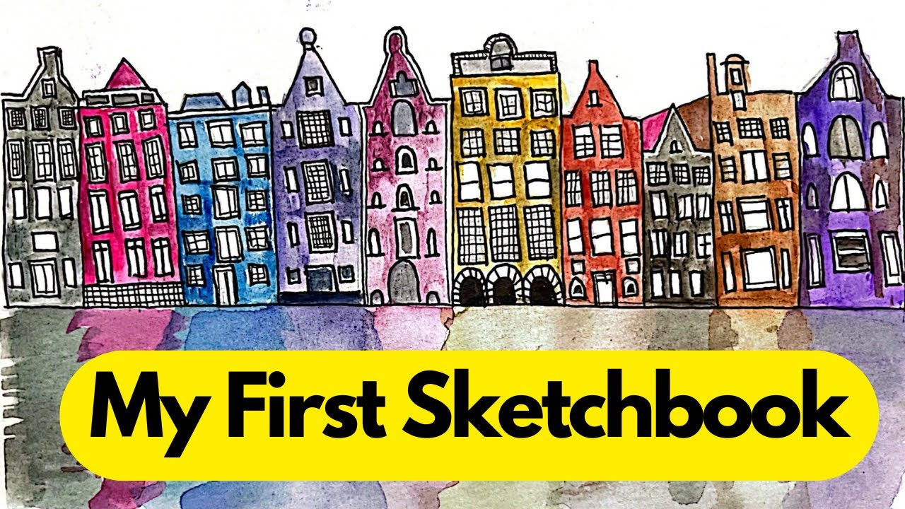 A Flip through Tour Of My Very First Sketchbook- No Talking | Relaxing ...