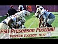 FSU Football preseason camp | practice video, day 17 | offensive line footage