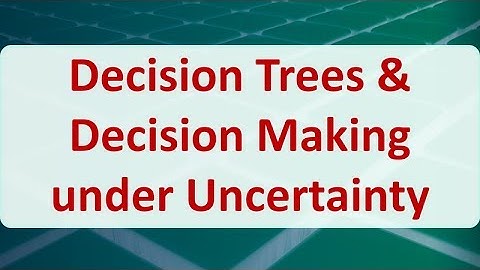Operations Research 11: Decision Trees & Decision Making under Uncertainty