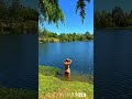 Beautiful Girl Swimming At Stunning But Deadly Lake Abyss Beach