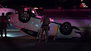 #stringer #ochawk #media Rollover Traffic Collision - 91 Freeway in Riverside