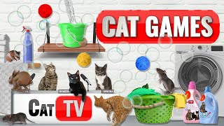 CAT Games | Laundry Day Lunacy: Bubbles, Mice, Rabbits, and Adorable Mayhem Unleashed!    Cat TV