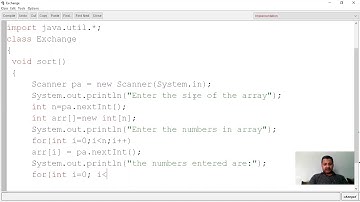 Exchange Selection Sort | Java programming | Bluej Environment | ICSE - CLASS 10