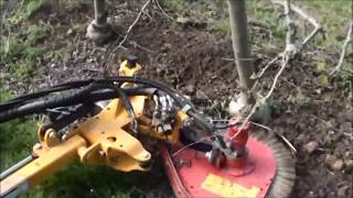 Désherbage mécanique CHABAS - Porte outils ARBOCEP double avec centrale hydraulique à l'arrière