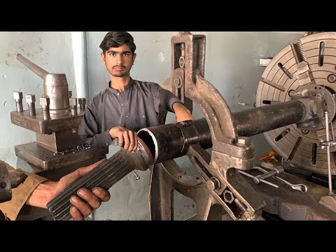 Increasing the length of a truck drive shaft with an additional iron piece