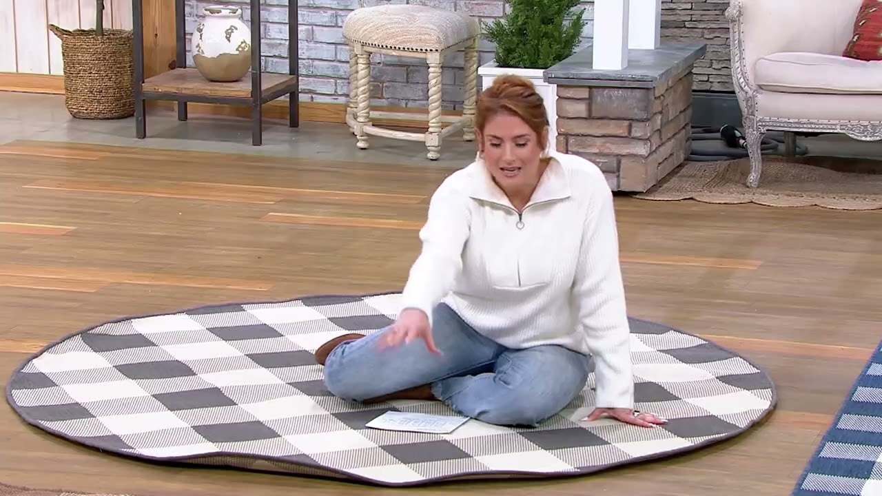 Veranda Living Buffalo Check In/Outdoor Reversible Rug on QVC