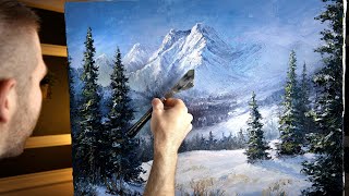 Winter Mountain Range | Palette Knife Painting