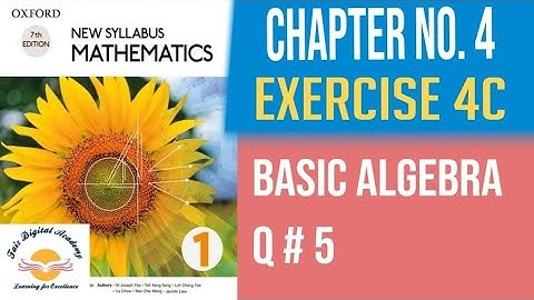Exercise 4c, Question No. 5, Book D1 Mathmatics, O-Level Math