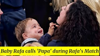 Baby Rafa calls 'Papa' during Rafa's Farewell Match at Roland Garros 2024