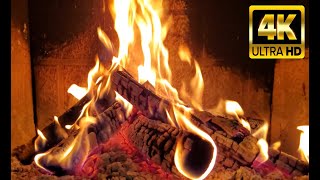 🔥Fireplace 4K. Relaxing Fireplace with Burning Logs and Crackling Fire Sounds