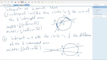Geometry Lesson 11.4 - Finding the angle between secants
