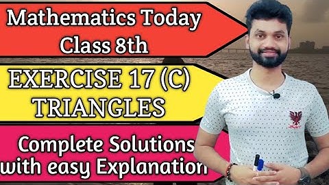 Chapter -17 Triangles | Exercise -17(C) Complete Solution, S.chand icse