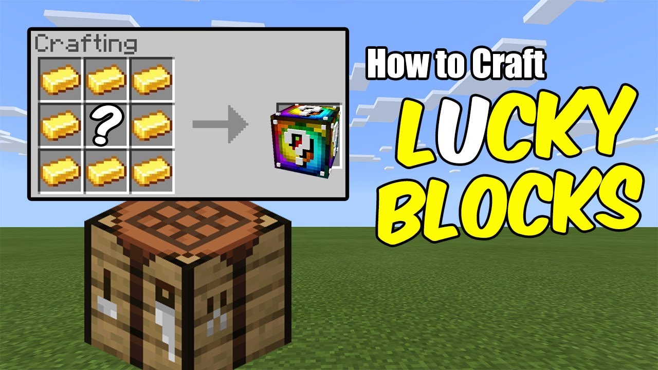 How To Craft Lucky Blocks Minecraft Pe Bedrock Edition Youtube