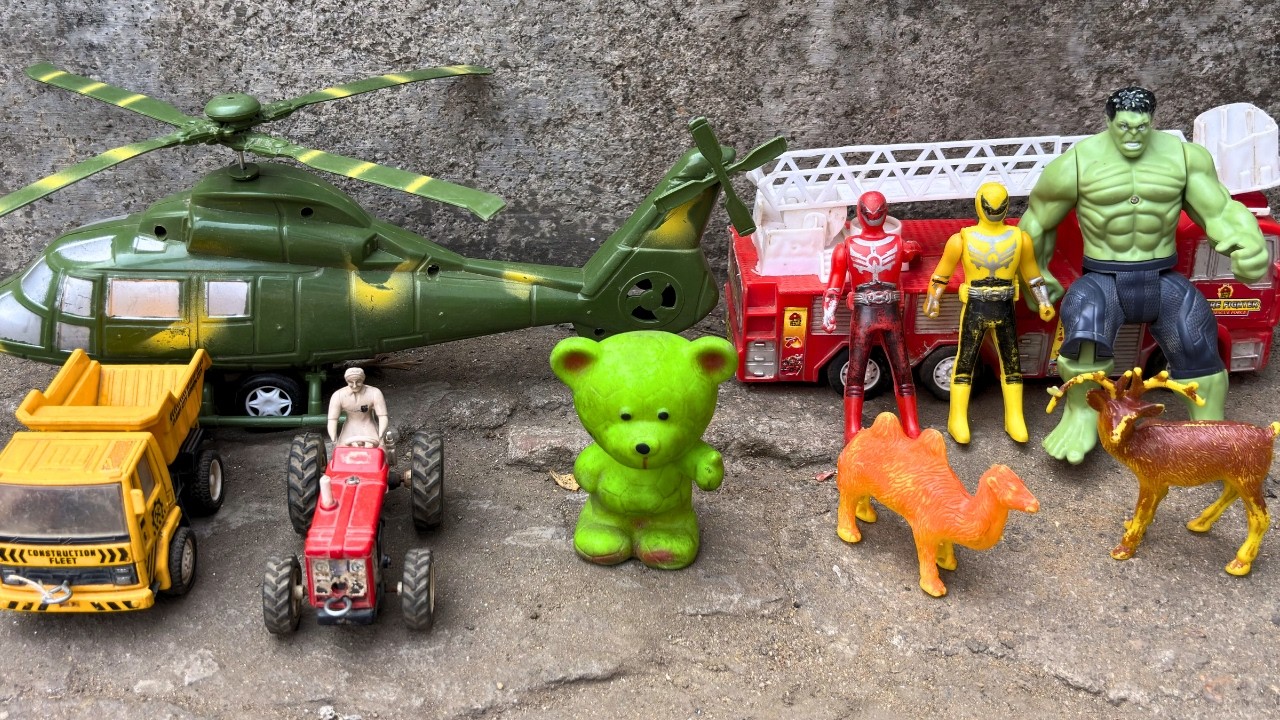 The Crane Truck, Police Car and a Mission to Help Friend the Fire Truck Toys cars