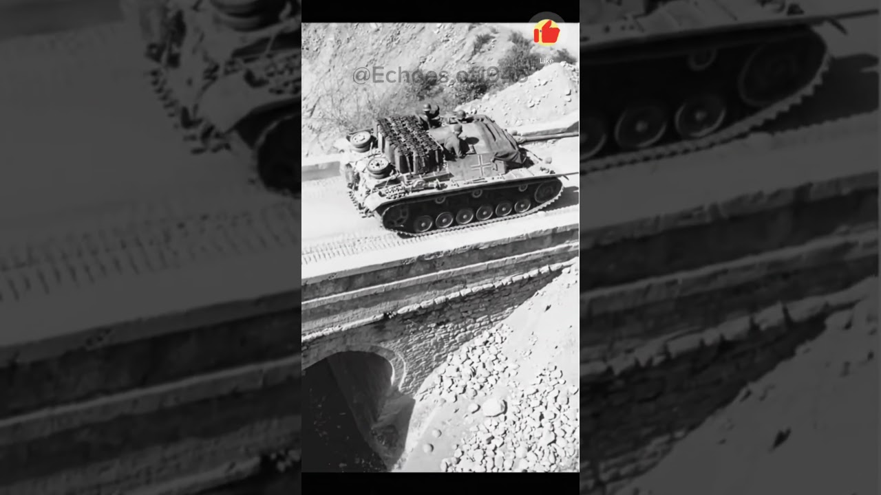 WWII Tank Crossing a Narrow Stone Bridge | Rare Historical Moment