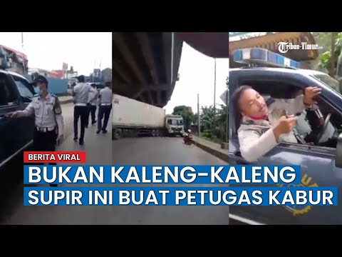 Seorang Supir Protes Diberhentikan Membuat Sejumlah Petugas Dishub Kabur Tinggalkan Lokasi