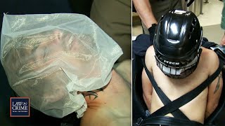 Extremely Intoxicated Officers Put Helmet On Drunk Man Banging His Head On Restraint Chair Jail