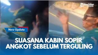 Suasana Dari Kabin Sopir Angkot Bergaya Mobil balap Akhirnya Terguling Bawa 17 Pelajar SMP