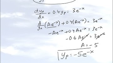Chapter 08.01: Lesson: Exact Solution of 1st order ODE with Fixed Constants: Example
