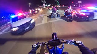 Crazy Police Chase On Dirt Bikes Cops Block Off Highway