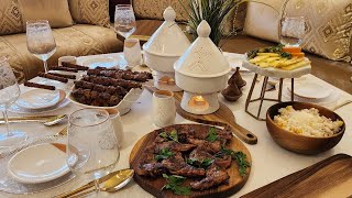 VLOG Aïd -تقاسمت معاكم شهيوات عيد الأضحى: طاولة شواء بأواني مغربية عشاء هماوي بالكتف محمر الخضر