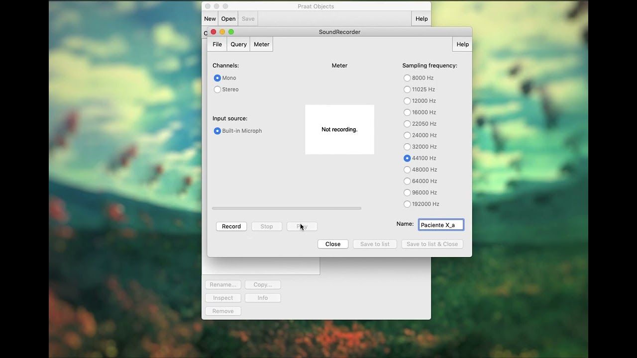 Video 1 - Como grabar y guardar audio en Praat