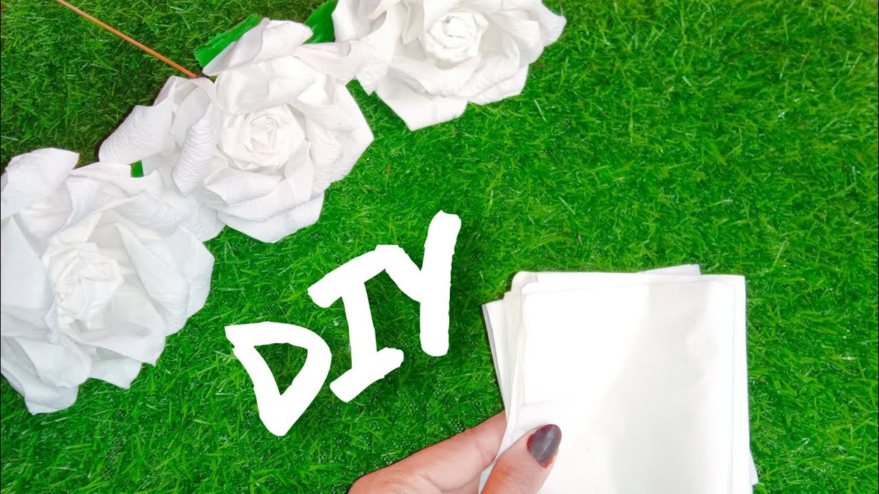 How to make easy tissue paper flower 😱😍 DIY Paper craft tutorial # ...