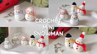 [NO SEW] How to Crochet Mini Snowman ☃️❄️ Easy Crochet Tutorial - Beginner-Friendly Crochet 🧶