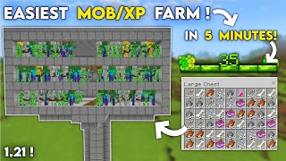 NEW EASIEST MOB XP FARM in Minecraft Bedrock 1.21+ (Ultra Fast)