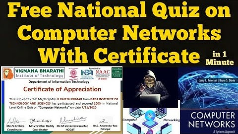 Free National Level Quiz on Computer Networks with certificate in 1 Minute|Computer Networks|CNSS|CN