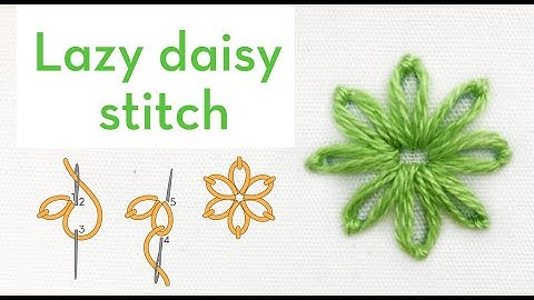 Lazy Daisy Stitch - How to quick video tutorial - hand embroidery stitches for beginners