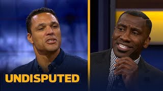 Tony Gonzalez and Shannon discuss who was a better TE while comparing Gronk and Kelce | UNDISPUTED