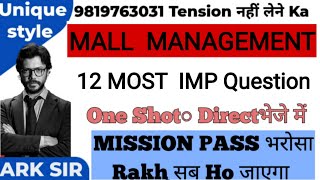 Mall Management FYBCom Sem 2 | Most Imp Questions | FYBCom Sem 2 NEP | Mumbai University Exam | A...