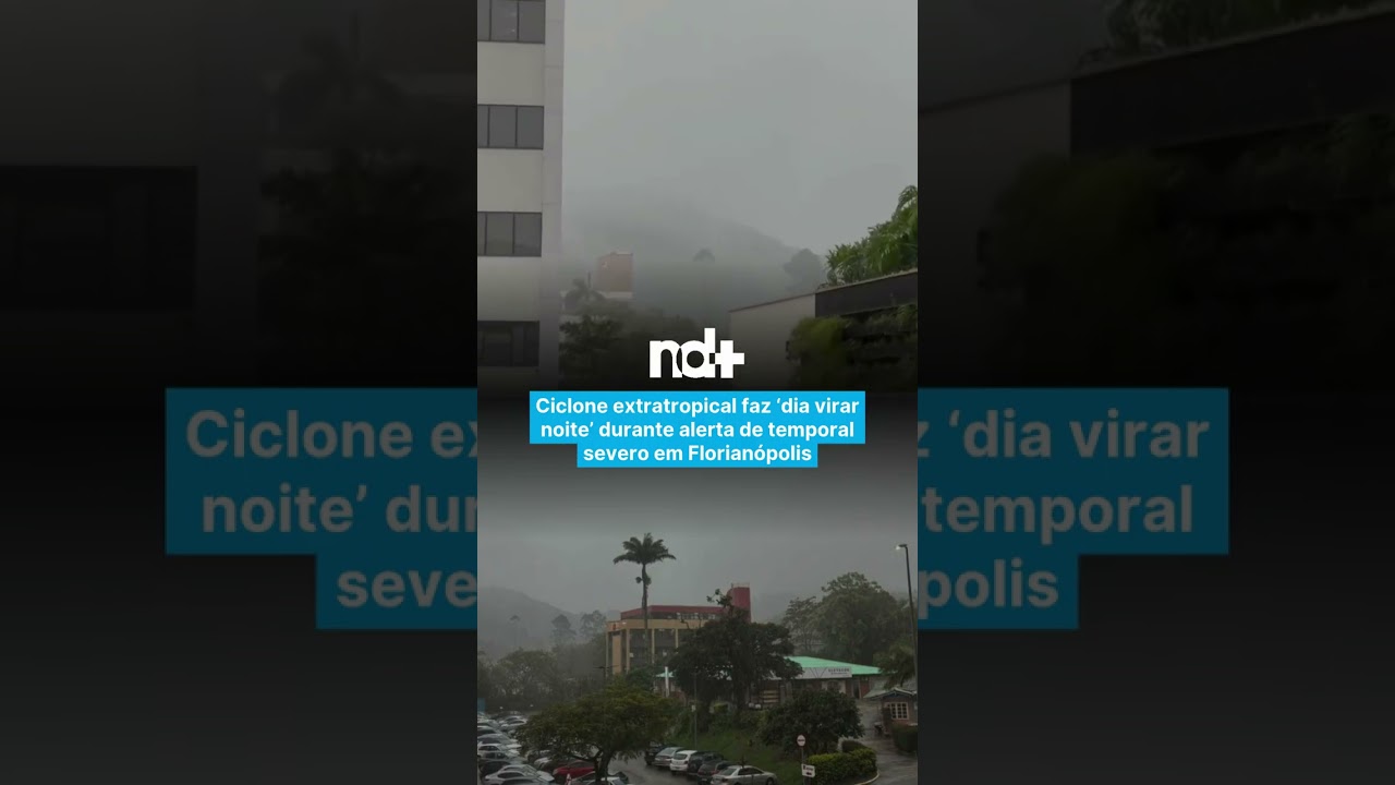 Ciclone extratropical faz ‘dia virar noite’ durante alerta de temporal severo em Florianópolis