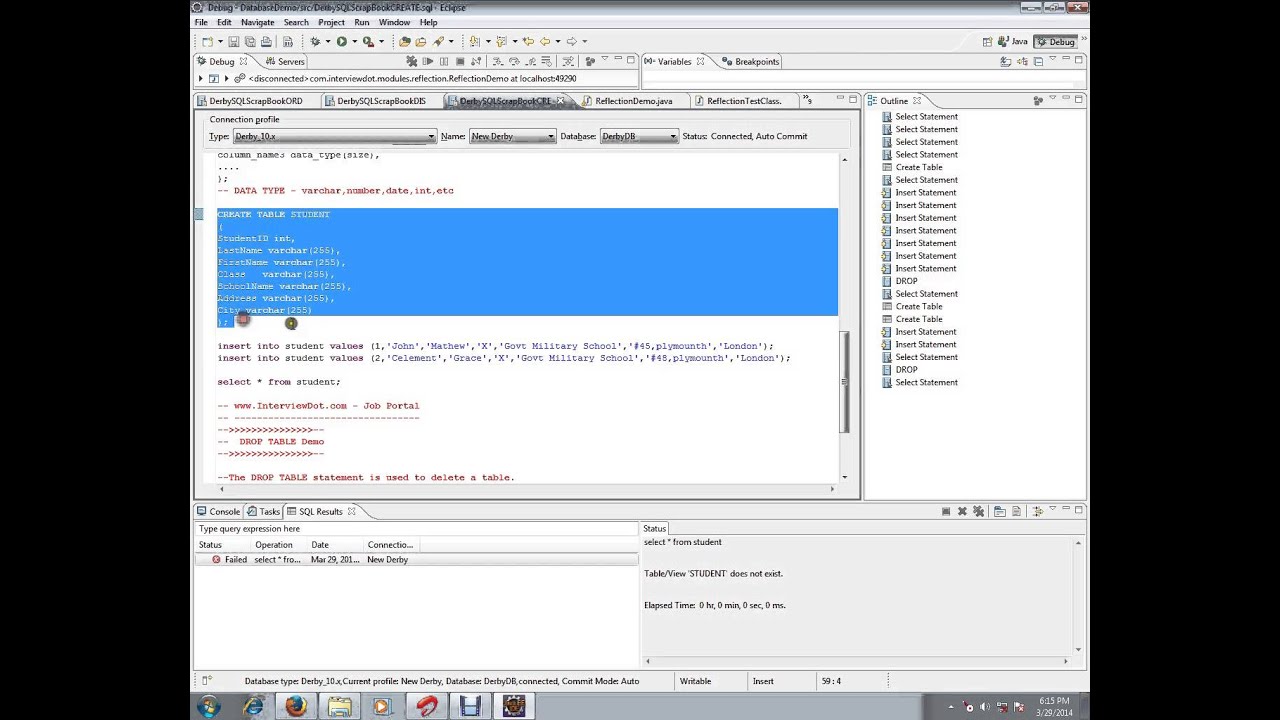 SQL QUERY CREATE TABLE - YouTube