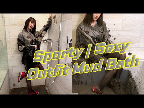 Wearing sporty & sexy outfit, Hina Decides Mud Bath with Aged Slimy & Smelly Muck | Mud Girl | WAM