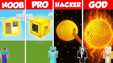 Inside Sun Base Build Battle Challenge - Noob vs Pro vs Hacker vs God - Minecraft Animation